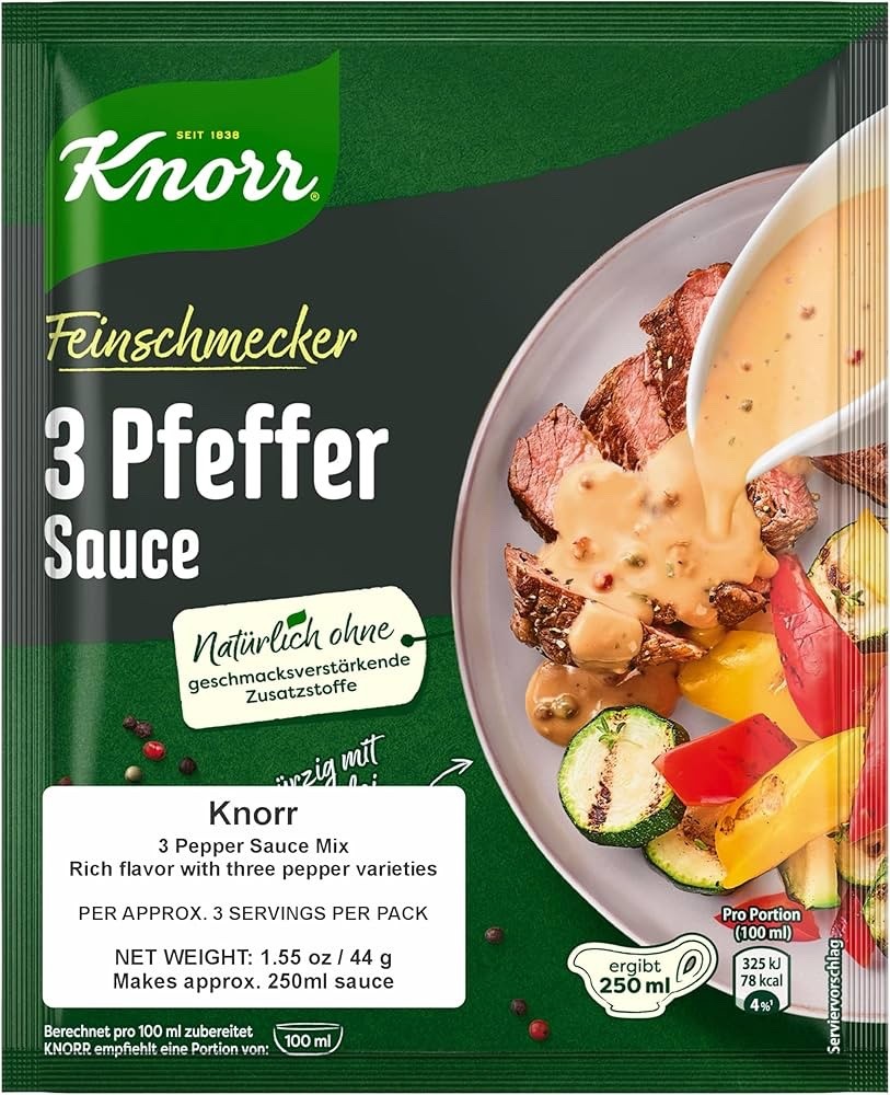 KNORR Fix 3 Pfeffer 3 Pepper instant Sauce 1ct Made in Germany FREE SHIPPING 1890₽