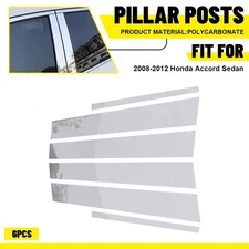6pcs Chrome Pillar Posts For Honda Accord 2008-2012 Cover Door Trim Window