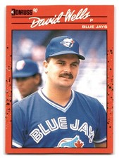 David Wells 1990 Donruss WAX STAIN ON BACK #425 Toronto Blue Jays