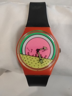 Keith Haring Breakdance Swatch Rare 1985 Wristwatch Multicolored