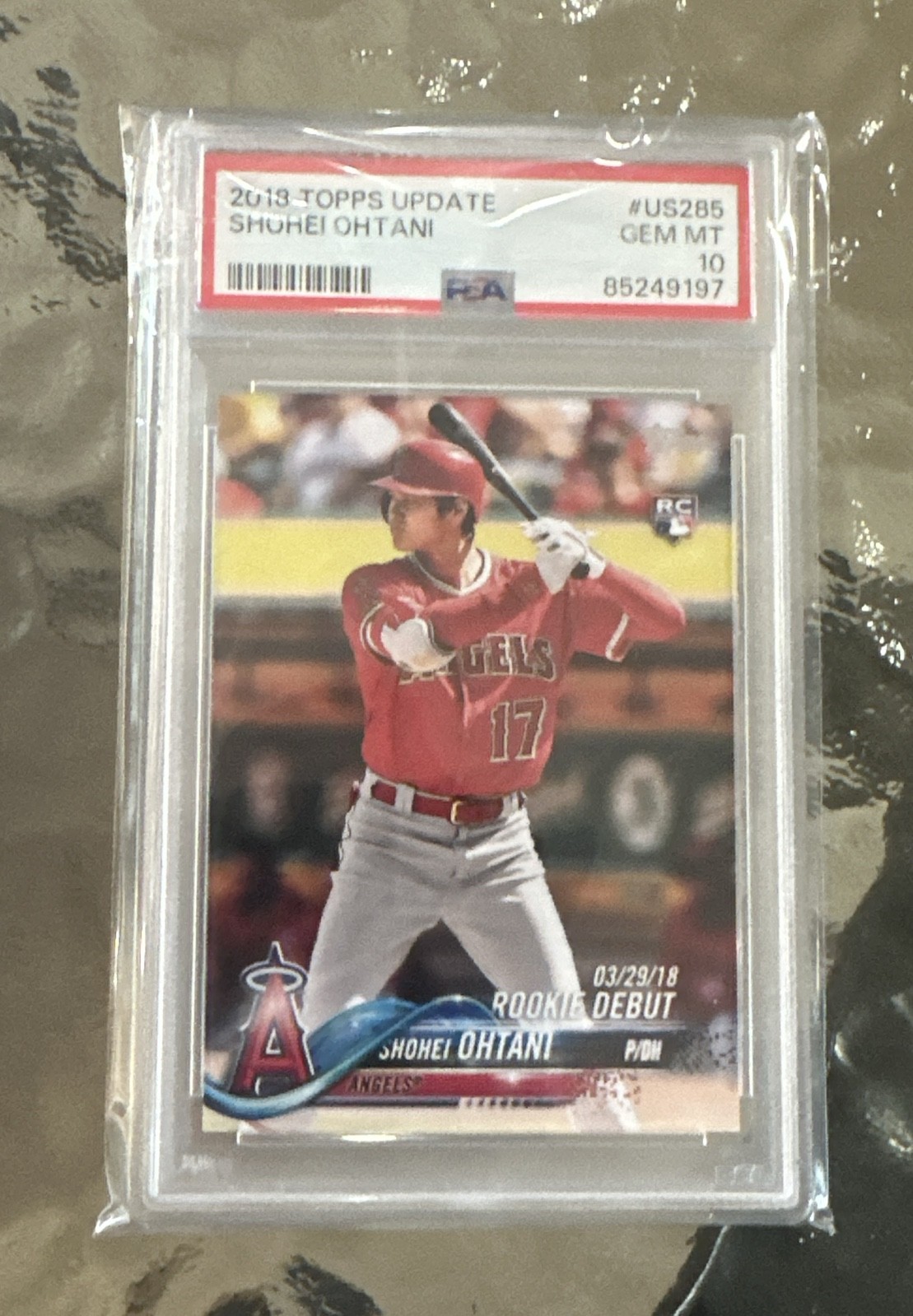 2018 Topps Update Series - Rookie Debut Shohei Ohtani #US285 (RC) PSA 10