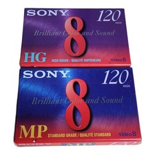 2 Sony Video8 MP 120min 8mm Video Cassette MP HG NTSC Standard High SEALED NEW