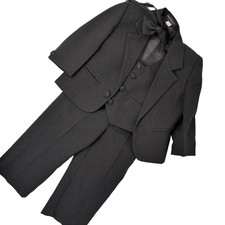 Infant Tuxedo Weikexi 12 mth Black 4 piece Suit Baby Boss Formal Wear Photoshoot