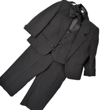 Infant Tuxedo Weikexi 12 mth Black 4 piece Suit Baby Boss Formal Wear Photoshoot