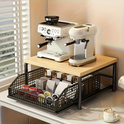 Mikrowellenregal Aufbewahrungsbox Schublade Küche Platzsparend Arbeitsplatte Organizer