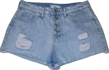 FOREVER 21 Distressed Cut Off Denim Shorts Light Blue Women's Size 28