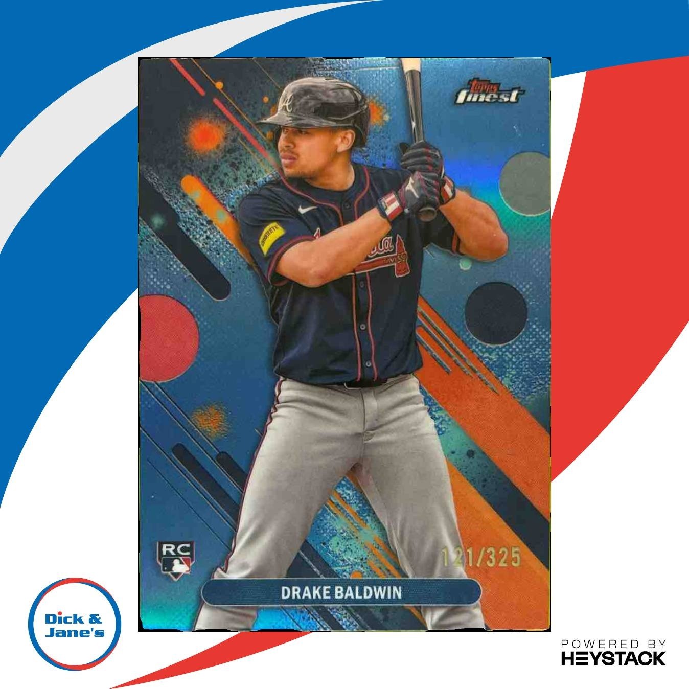 2025 Topps Finest Drake Baldwin Common Sky Blue /325 #21 RC Atlanta Braves