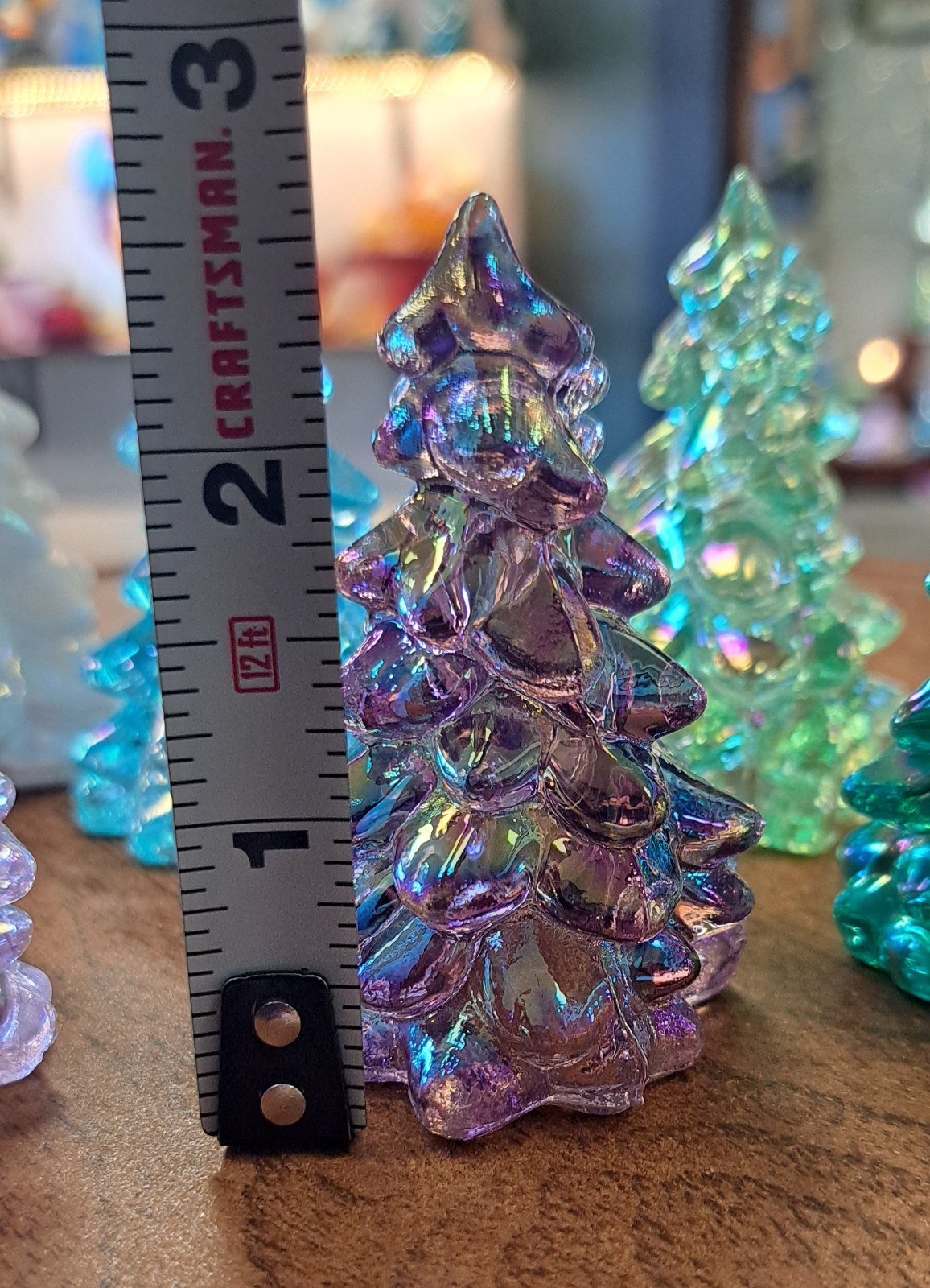 Mosser Glass Mini Christmas Trees 2.75" Sugar Plum Buffett Blue Milk Teal Set 6