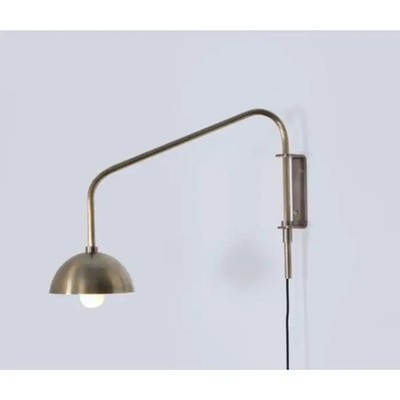 Float One Arm Brass Dome Wall Sconce by Colombocreationz