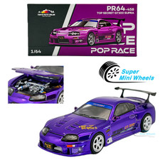 Pop Race 1:64 Top Secret GT300 Supra Chrome Purple Tokyo Auto Salon #458