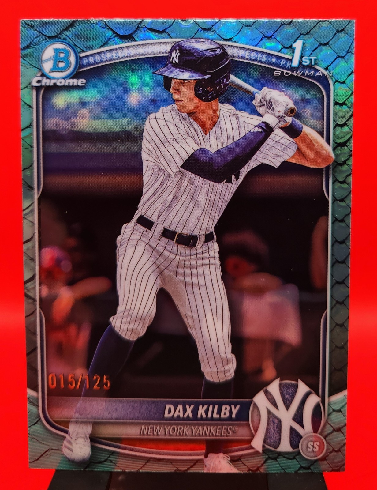 Dax Kilby 2025 Bowman Draft #BDC-146 Chrome Aqua Reptilian Refractor /125