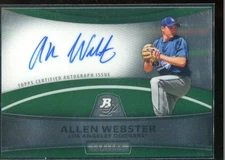 2010 Bowman Platinum Prospect Autographs Green Refractors #AWE Allen Webster/199