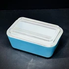 Vintage Pyrex 502-B Blue Refrigerator Dish with Lid