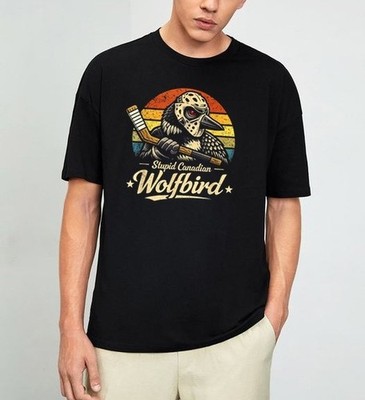 Stupid Canadian Wolf Bird Vintage Heated Hookey Loon Meme T-Shirt S-4XL