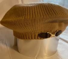 Janie and Jack Equestrian Bit Brown Beret Hat 6-8 LN