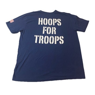 Nike USA Basketball Shirt Mens XL Navy Blue Hoops For Troops American Flag