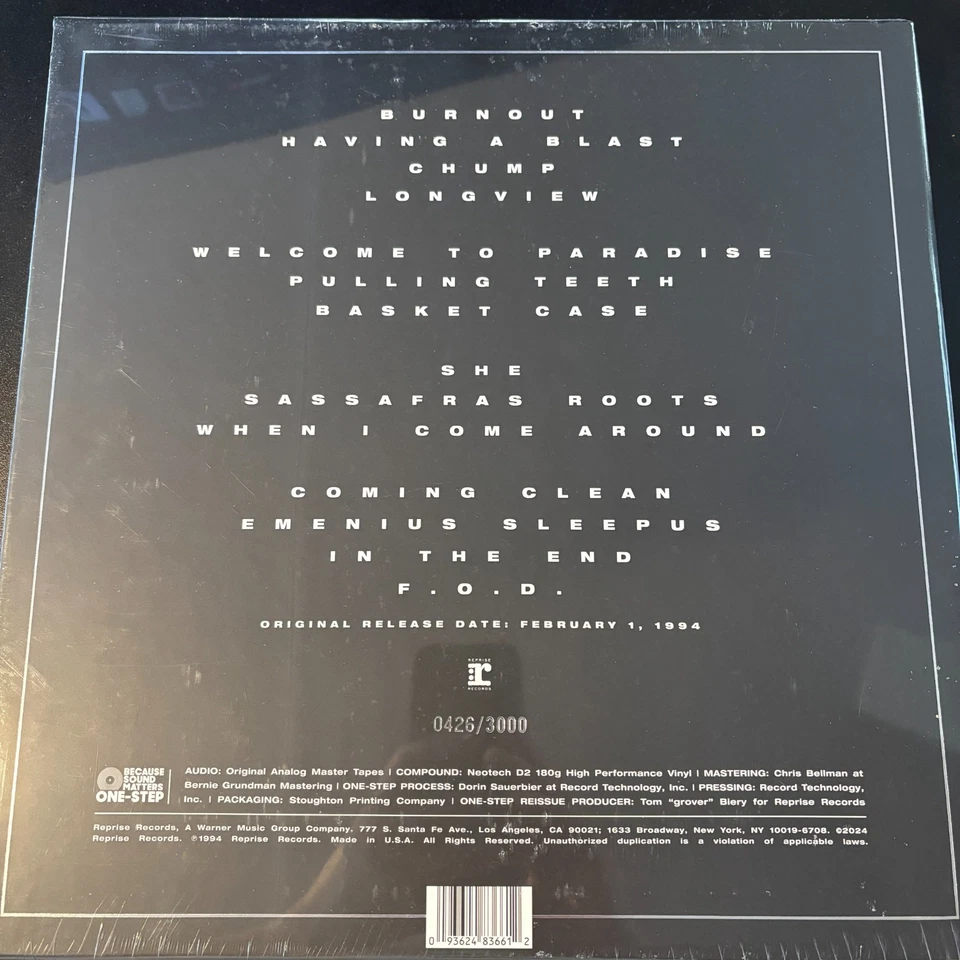 Green Day, Dookie, 180 GRAM One-Step AUDIOPHILE VINYL 2LP SET, LOW #'D COPY #426 - Image 2 of 4