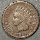 1865 1C INDIAN HEAD BRONZE CENT KM# 90a Grade: VG+ A6735