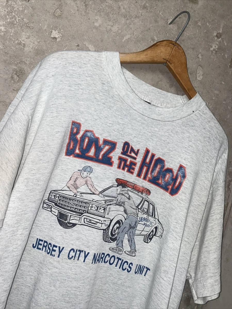 Boyz In On The Hood COPS Drug New Jersey Vtg Shirt Police Bad Boys Rap Tee