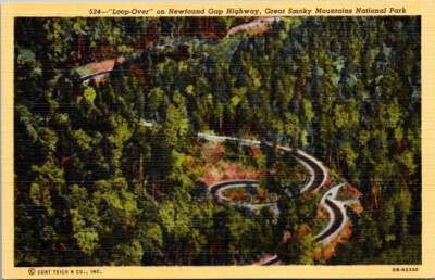 Postcard Loop Over On Newfound Gap Highway Great Smoky Mountains National...