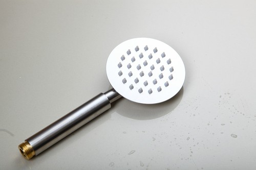 Brushed Nickel Rainfall Bathroom Shower Set Faucet Ultra Thin Head Mixer Taps - Picture 10 of 12