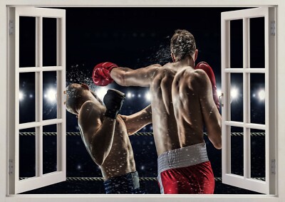 Boxen Boxer Training Club Ring 3D zerschlagen Wand Ansicht Aufkleber Poster Vinyl Z662