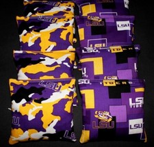 LSU LOUISIANA TIGERS 8 ACA Regulation Cornhole Bean Bags Top Quality Handmade