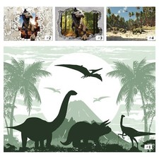 Fotomurale in tessuto non tessuto cameretta bambini 3D dinosauro dinosauro per bambini ragazzo + KLEISTER
