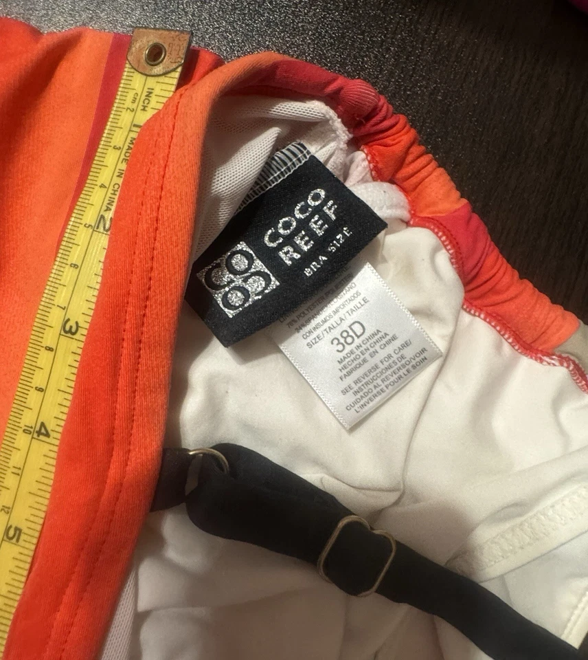 Coco Reef 38D Swim top Orange Stripe & Black Catalina Swim Skirt XL - Image 3 of 4