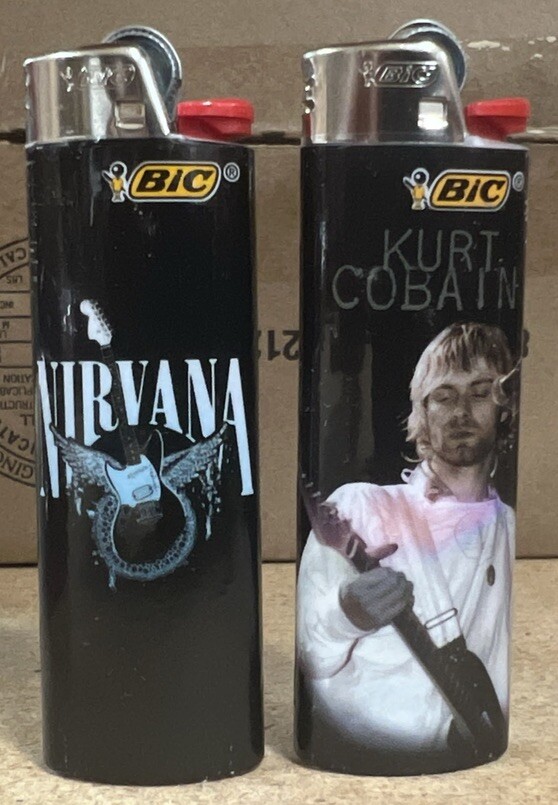 Cobain - ニルバーナnirvana Nirvana and Kurt Cobain Bic Lighters 2 Pack - New Rare