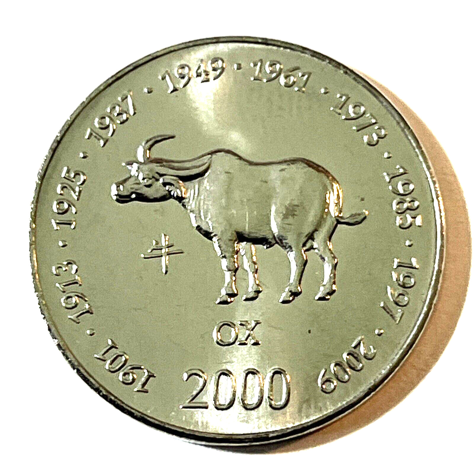 2000 Somalia Coin 10 shillings Africa Ox Bull Cow Farm Animal Chinese Calendar