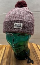 YOUTH GIRLS BLK PINE WORKSHOP WINTER BEANIE HAT RED/WHITE OSFM USA MADE VGC  4