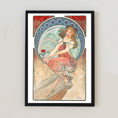 Alphonse Mucha Jugendstil Frauen Werbung Poster Retro Wohndeko 7x5 Wandbild Kunstdruck