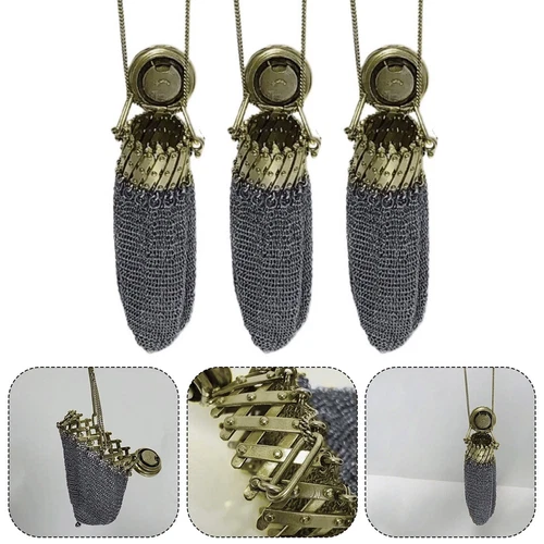 Handmade 1920's English Coin Purse, Victorian Silver Twist Lid Gate Mesh Purse - Picture 3 of 7