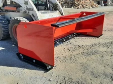 8' HD Skid Steer Snow Pusher Box Heavy Duty Backdrag Rubber Bobcat CAT Case 36"