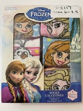 Disney Girls Frozen 5-Pairs Ankle Socks US Sock Sz 6-8.5 Shoe Sz 10.5-4 PS117 