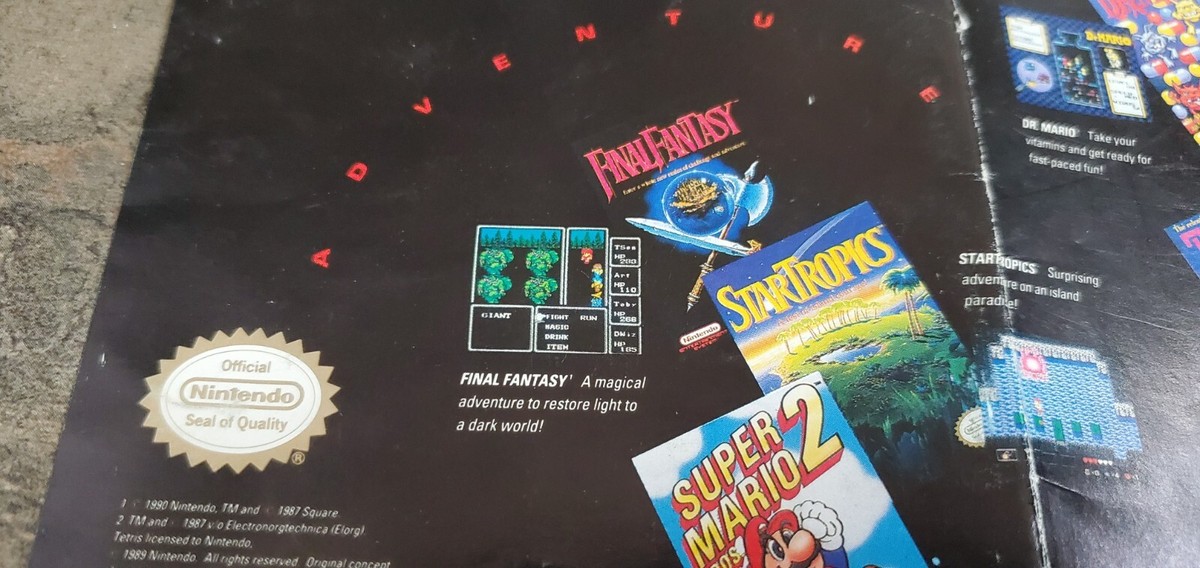 Final Fantasy I Nintendo NES RPG Game Complete CIB Box Map Chart