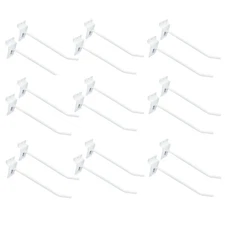 24 Pcs 6'' White Slatwall Hook Hooks Retail Display Wire Metal Hanger 
