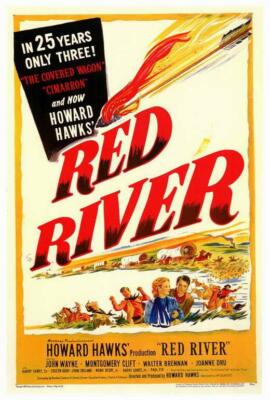 RED RIVER Movie POSTER 27 x 40	John Wayne, Montgomery Clift, A