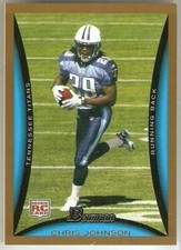 CHRIS JOHNSON GOLD ROOKIE 2008 BOWMAN 185 TENNESSEE TITANS - FREE SHIPPING
