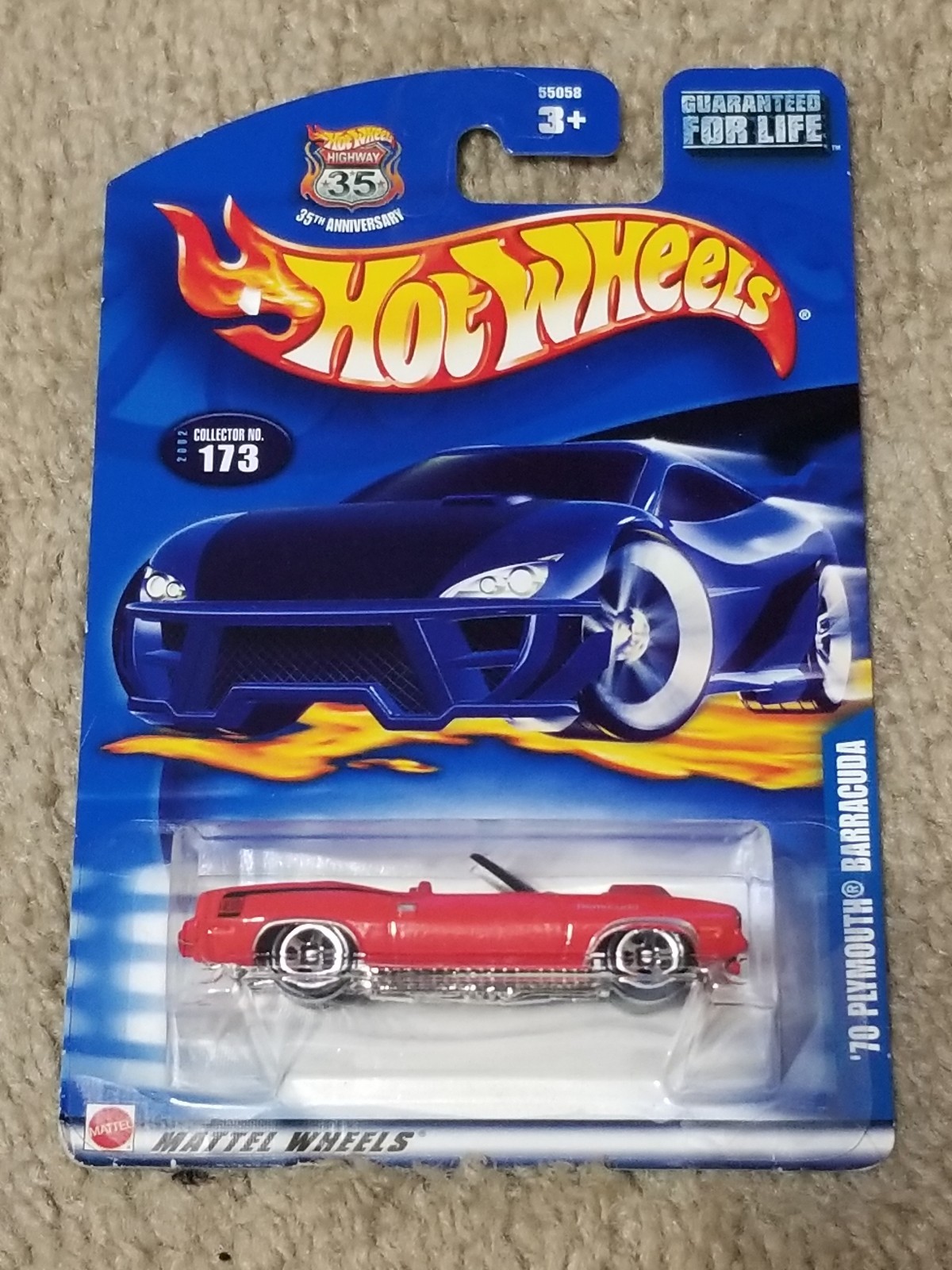 2002 HOT WHEELS '70 PLYMOUTH BARRACUDA CUDA Red NIP 5 Spoke Rims #173