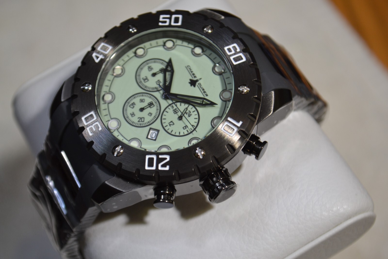 NEW 50mm CHASE DURER-INVICTA VD53 CHRONO GRAY-BLACK-LIME GREEN CDW-0118 WATCH