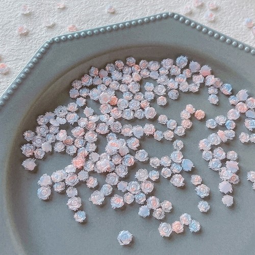 3d Gradient Camellia Design Elegant Aurora Nail Rhinestones Manicure Decoration - Picture 6 of 11