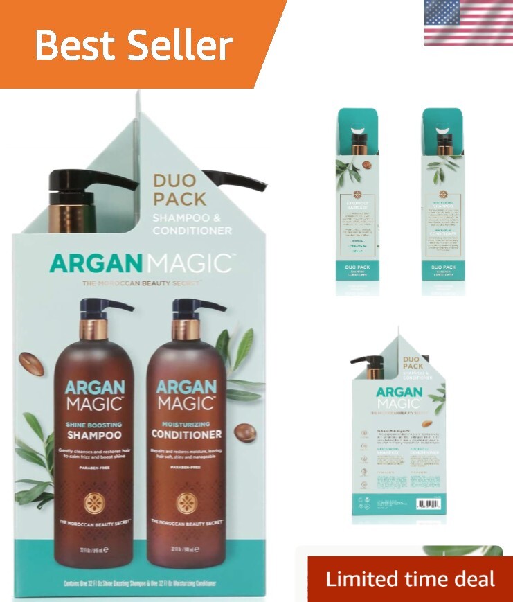 Luxury Shine Boosting Shampoo and Conditioner Set with Argan Oil