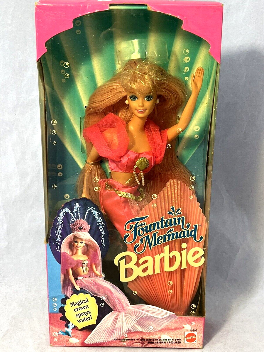 Florida Barbie レア3体セット 完全未使用！ Fountain Mermaid Barbie Long Pink Hair 1993 Mattel 10393 NRFB