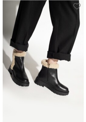 Coach Jane Boot 9 New In Box Black Sherpa Reg $385 | eBay