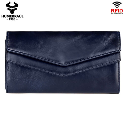 Portafoglio Donna Grande Elegante Vera Pelle Protezione RFID Portamonete Piccolo - Foto 41 di 51