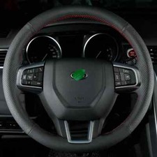 For Land Rover Discovery Sport Hand-stitched Black Leather Steering Wheel Cover