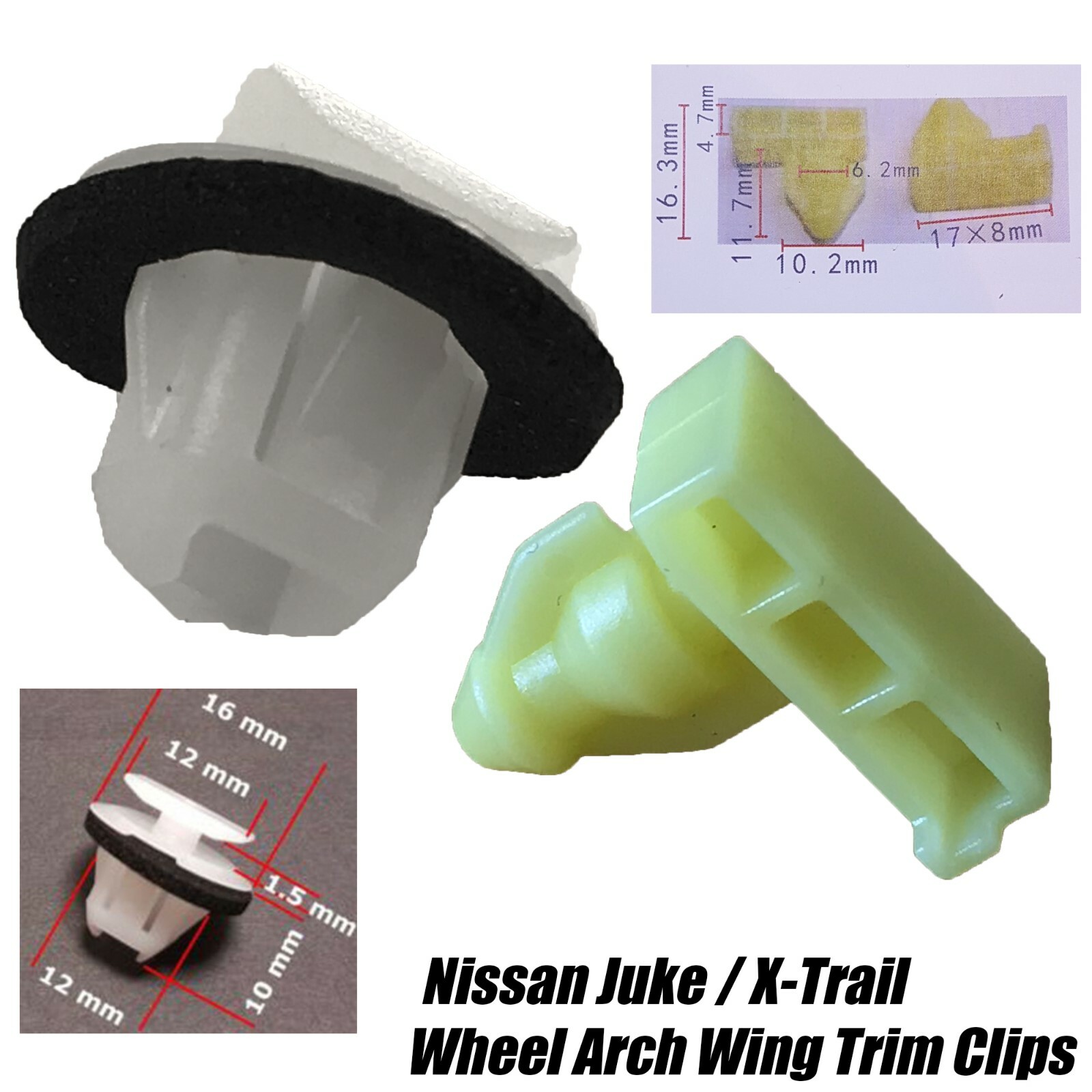 20x FRONT REAR WHEEL ARCH WING BUMPER BRACKET TRIM CLIPS FOR NISSAN