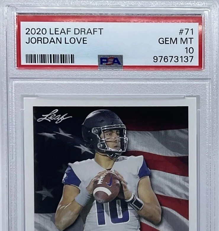 Jordan Love Rookie PSA 10 - 2020 Leaf All-Americans -Packers, Utah State - Image 2 of 4